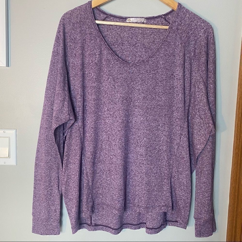 Pure karma long sleeve heather tunic top